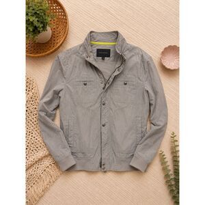 Banana Republic Men's Gray Utility Field Jacket Size Medium Full Zip Snap Front